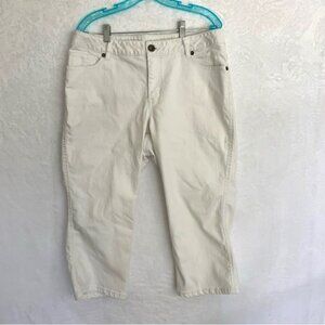 Avenue Denim Women's White Jeans Capri Size 14 Cotton
